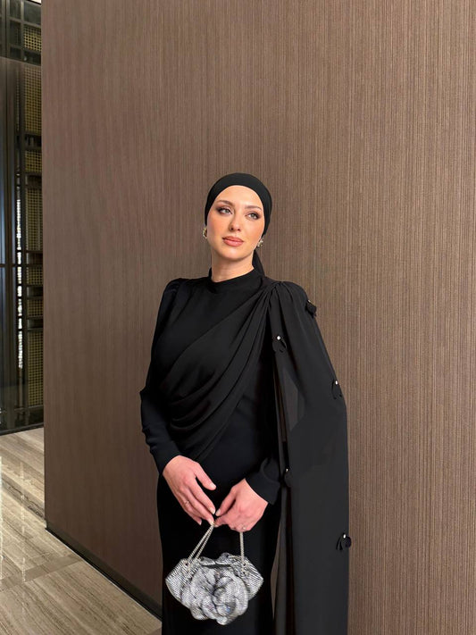 Royal Drape Kleid Schwarz
