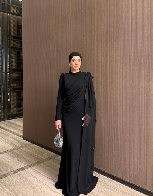 Royal Drape Kleid Schwarz
