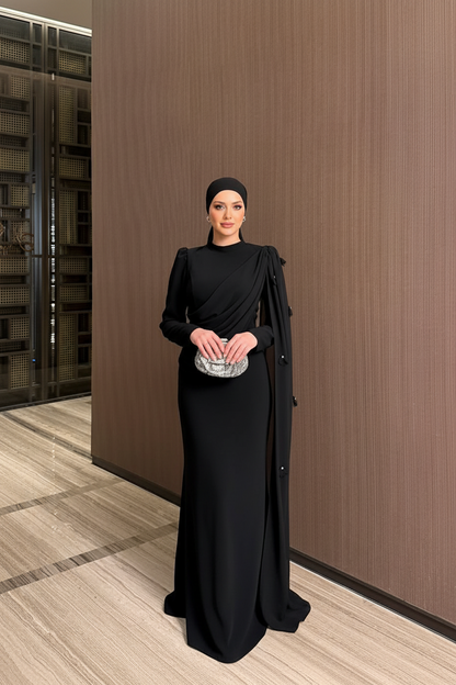 Royal Drape Kleid Schwarz