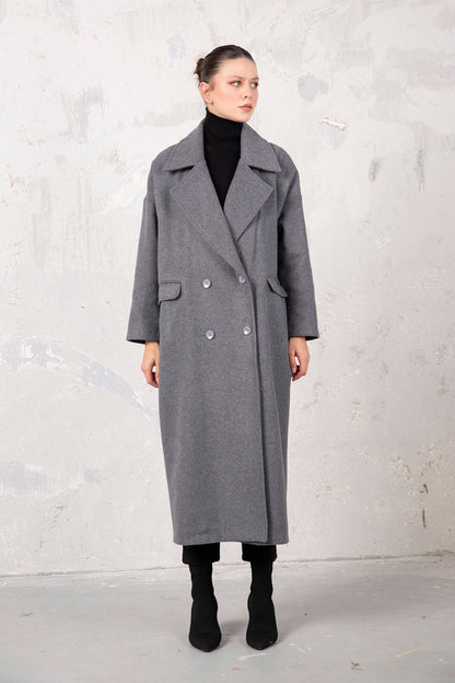 Lea Oversize Mantel Antrazit