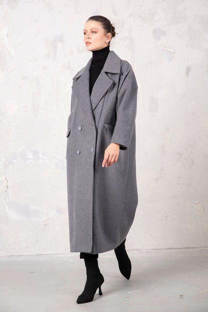 Lea Oversize Mantel Antrazit