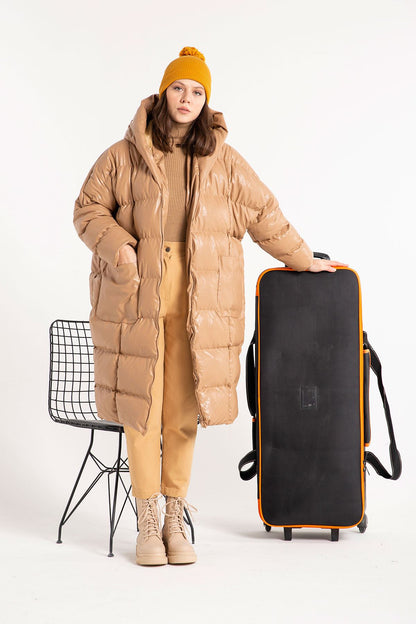 Kunstleder Puffer Mantel