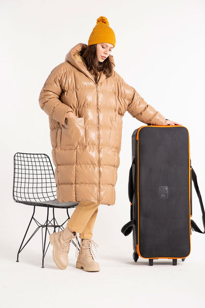 Kunstleder Puffer Mantel