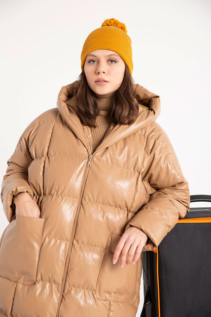 Kunstleder Puffer Mantel