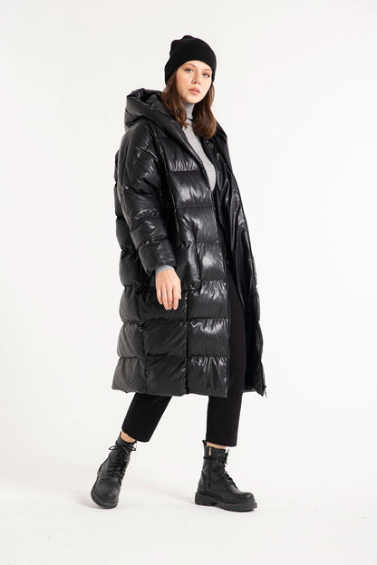 Kunstleder Puffer Mantel