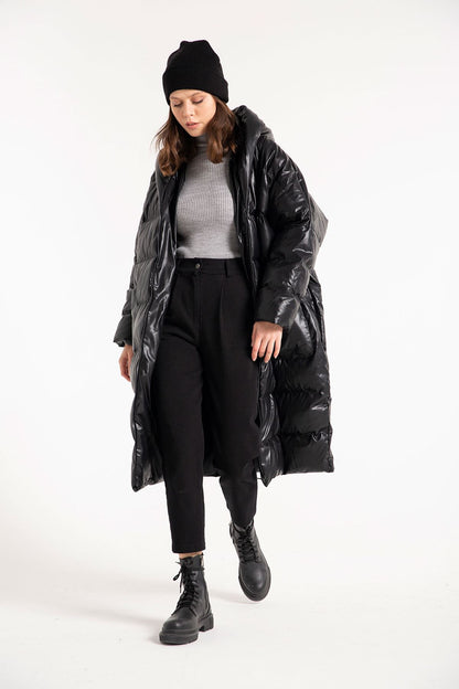 Kunstleder Puffer Mantel