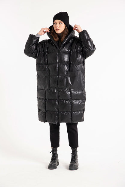 Kunstleder Puffer Mantel