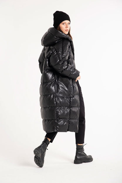 Kunstleder Puffer Mantel